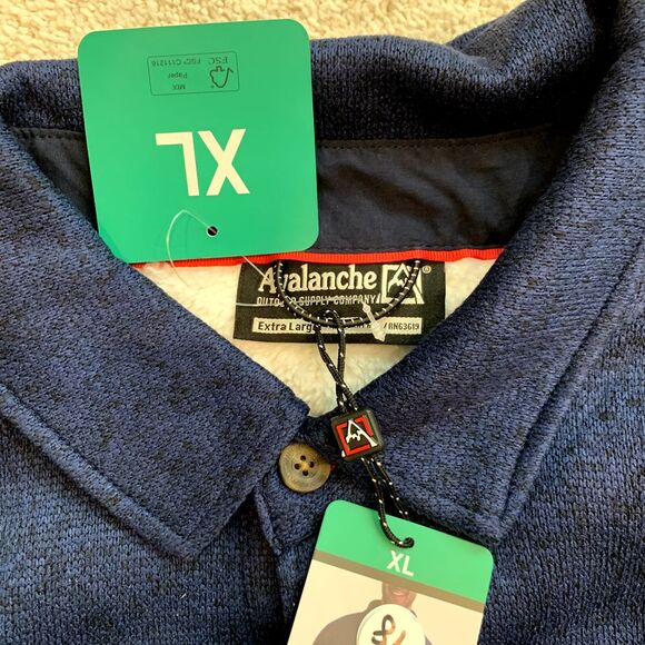 Avalanche Shirket Men Fleece‎ Lined Shirt Jacket XL Heavy Duty Navy - Picture 6 of 9